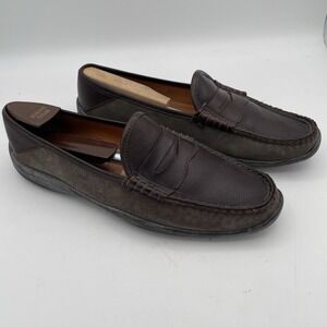 Allen Edmonds Hyde Penny Loafers Leather and Suede Brown Men's Size 9.5‎ B